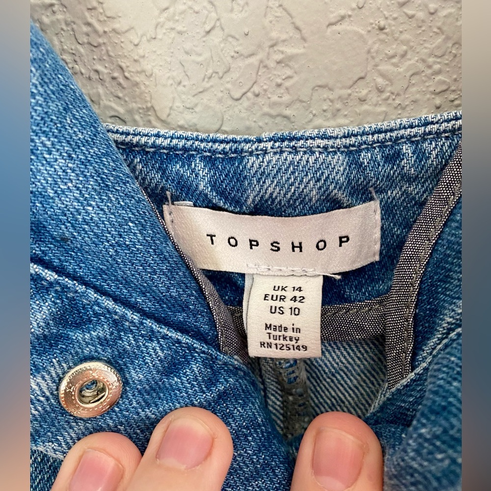 Topshop Blue Denim Dress - Picture 3 of 4